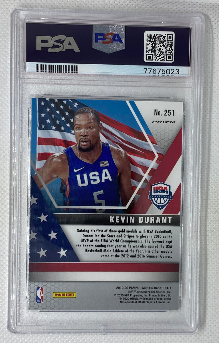 2019-20 Panini Mosaic Kevin Durant Team USA #251 Genesis Prizm PSA