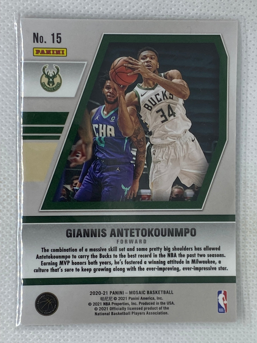 2020-21 Panini Mosaic Will To Win Giannis Antetokounmpo #15 Milwaukee