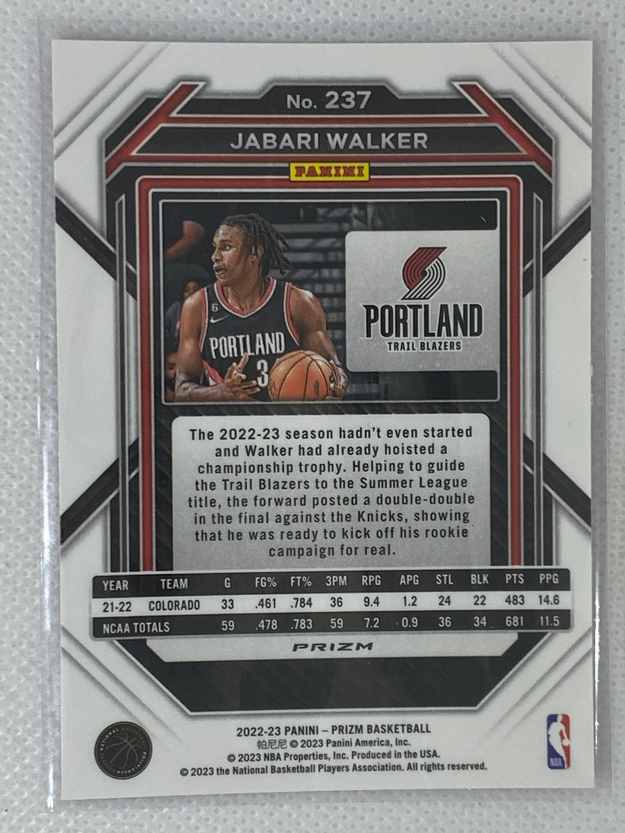 2022-23 Panini Prizm Pink Cracked Ice Jabari Walker #237 Portland