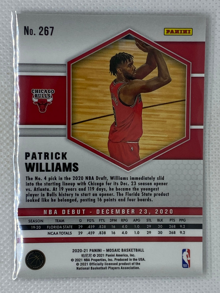 2020-21 Panini Mosaic Patrick Williams Silver Prizm NBA Debut Rookie #