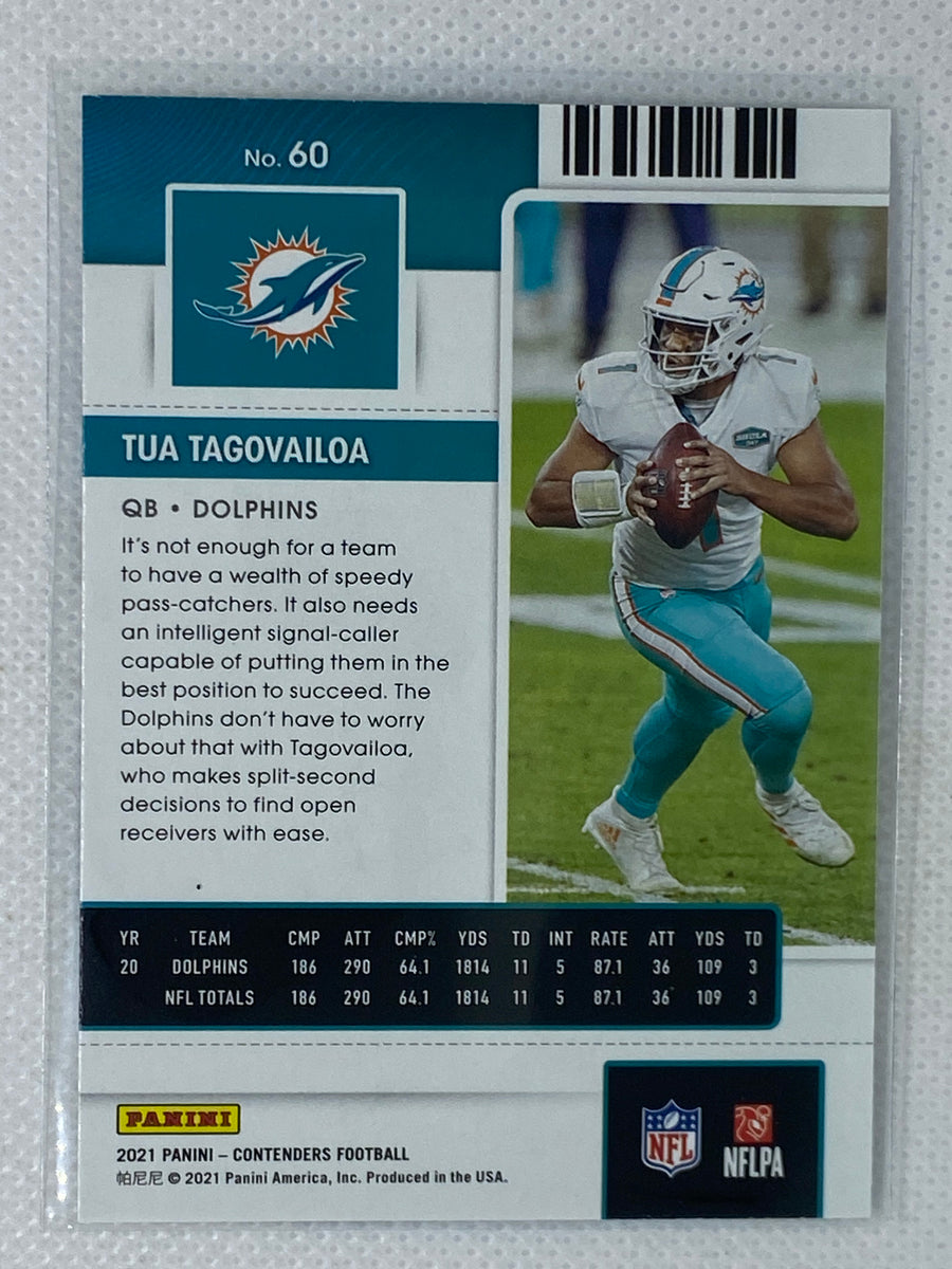 2021 Panini Contenders Tua Tagovailoa Season Ticket #60 Dolphins