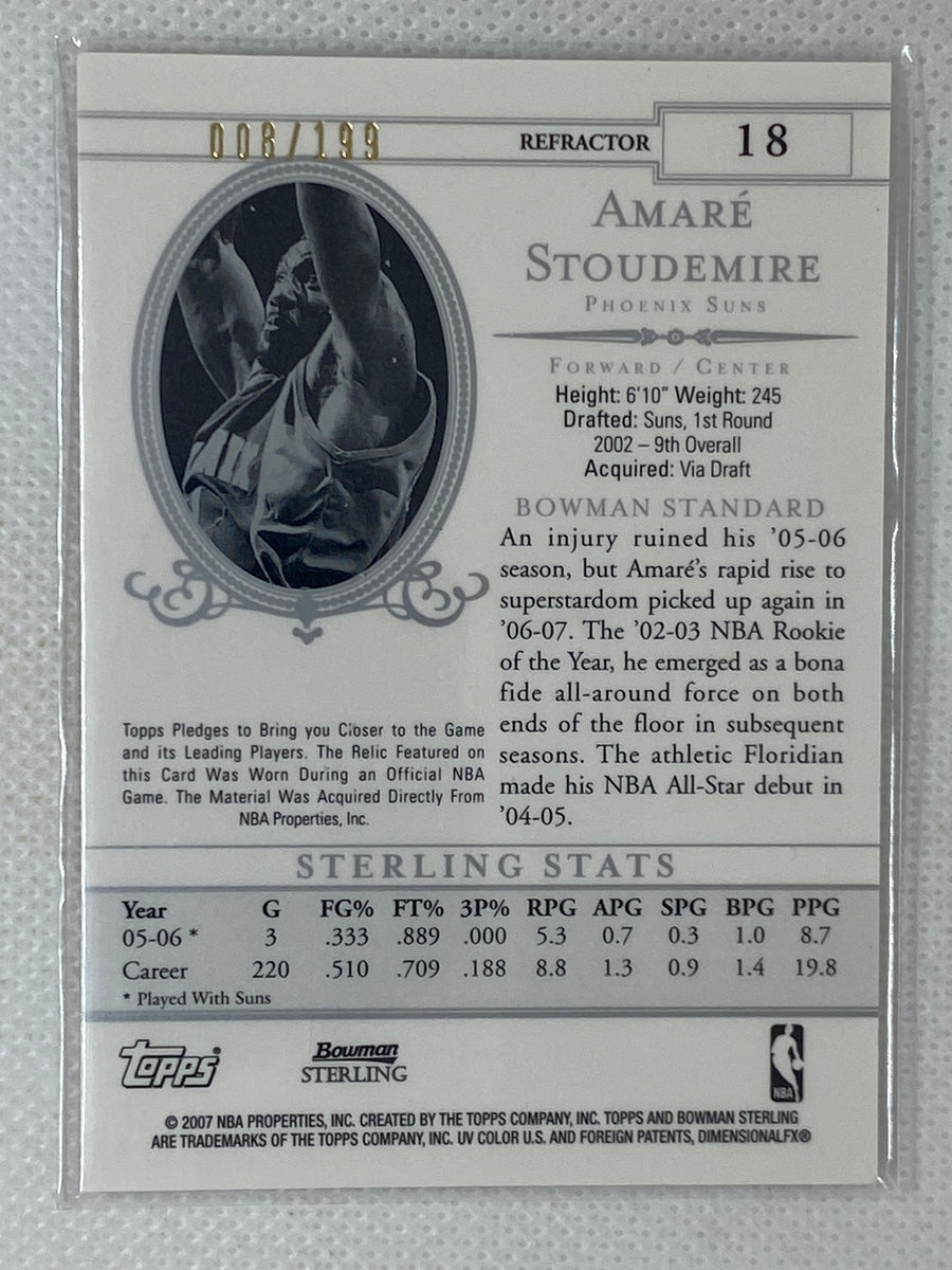 2006-07 Bowman Sterling Refractors #18 Amare Stoudemire Jersey /199 Ph –  ARD Sports Memorabilia