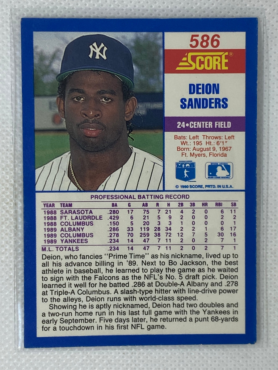 Deion Sanders New York Yankees 1990 Away Baseball Throwback 