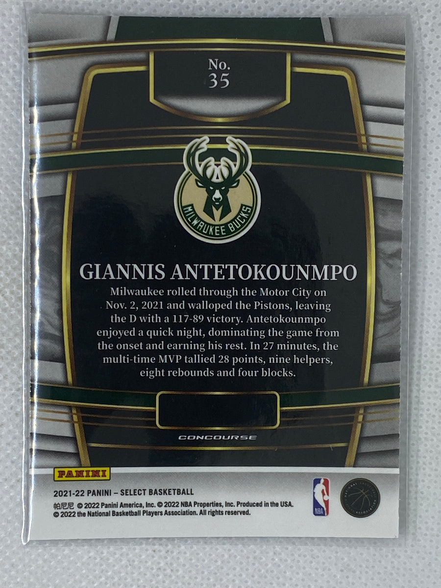 2021-22 Panini Select Concourse Base #35 Giannis Antetokounmpo Milwauk