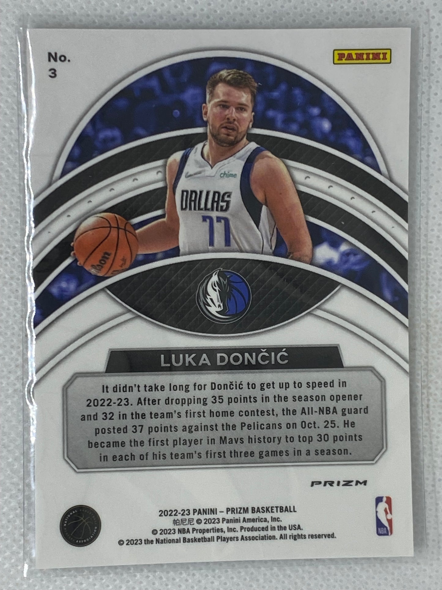 2022-23 Panini Prizm Dominance Silver Luka Doncic #3 Dallas Mavericks