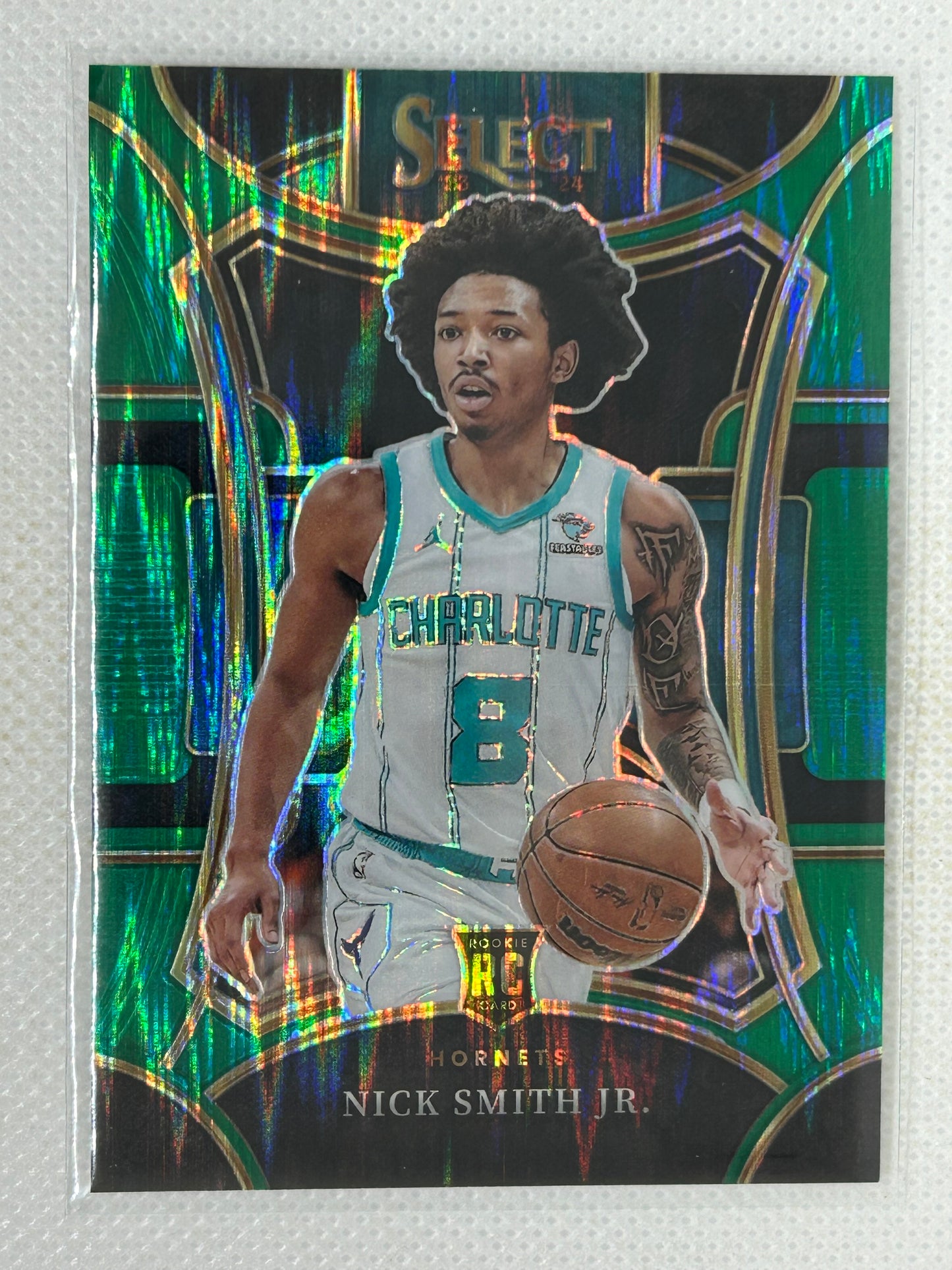 2023-24 Panini Select Green Shock Rookie Mezzanine #310 Nick Smith Jr. Charlotte Hornets