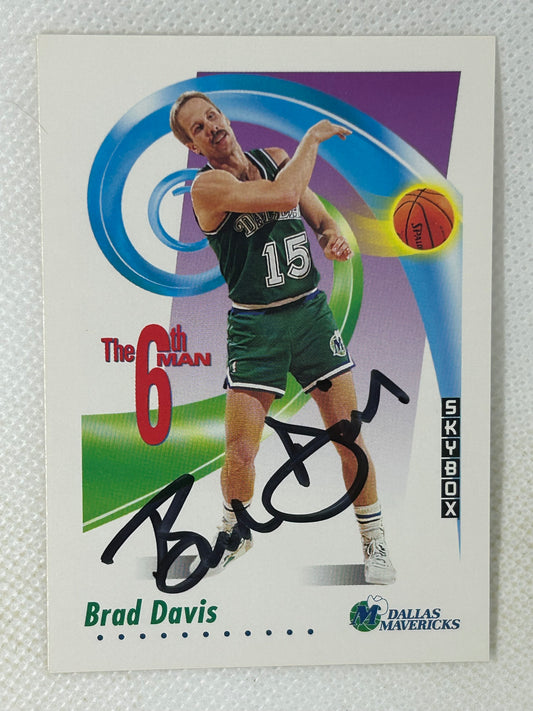 1991-92 Skybox The 6th Man Signature Brad Davis Dallas Mavericks Signed Card