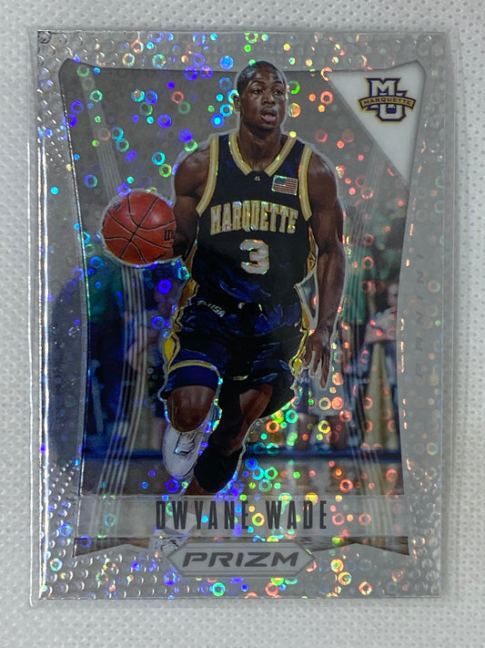 2021-22 Panini Prizm Draft Picks Flashback Silver Circles Prizm Dwyane Wade #12 Marquette Golden Eagles