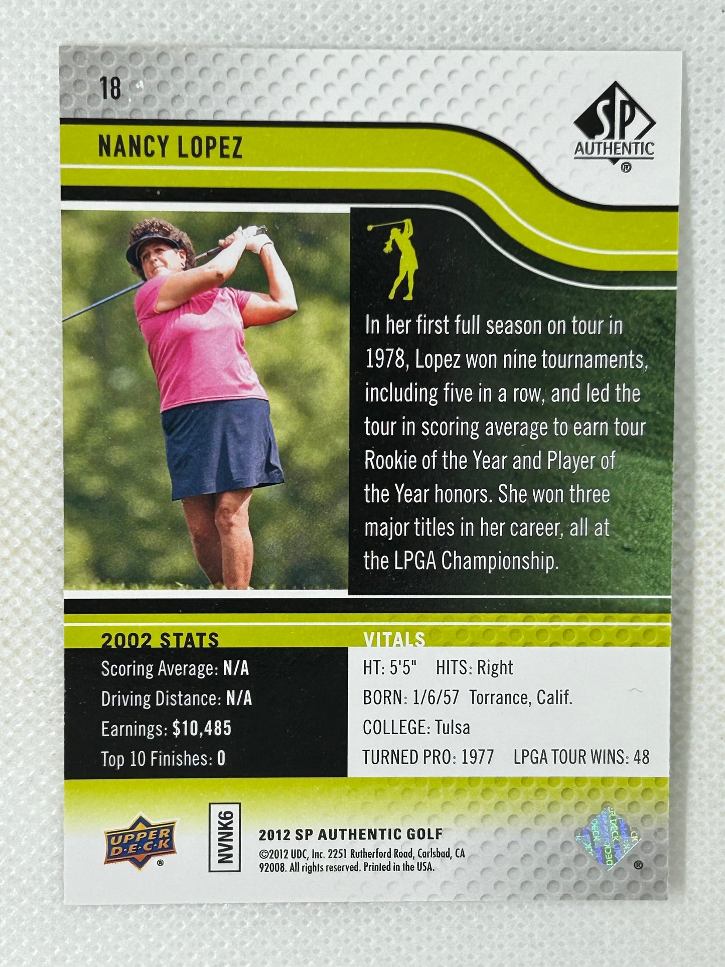 2012 Upperdeck SP Authentic #18 Nany Lopez Signed Card