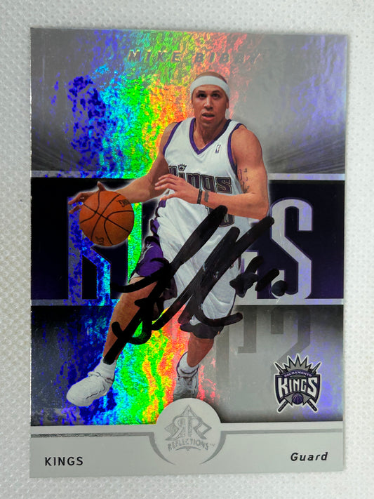 2005-06 Upper Deck Reflections #84 Mike Bibby Sacramento Kings Signed Card