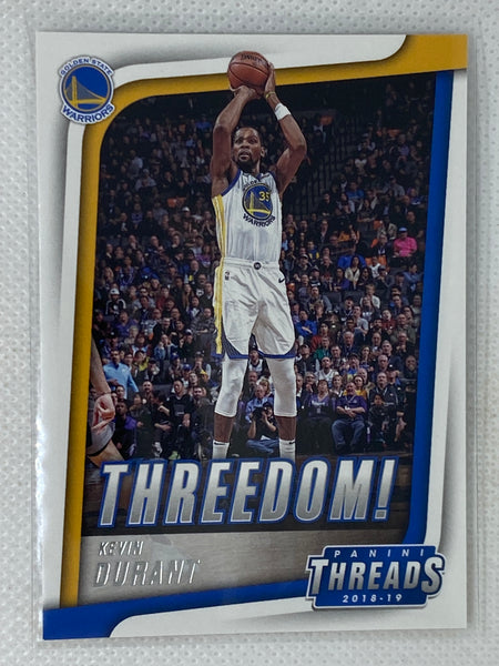 2018-19 Panini Threads Threedom! #5 Kevin Durant Golden State Warriors