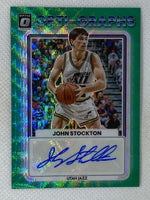 2022-23 Panini Donruss Optic John Stockton Green Wave Opti-Graphs Autograph #OG-JST Utah Jazz