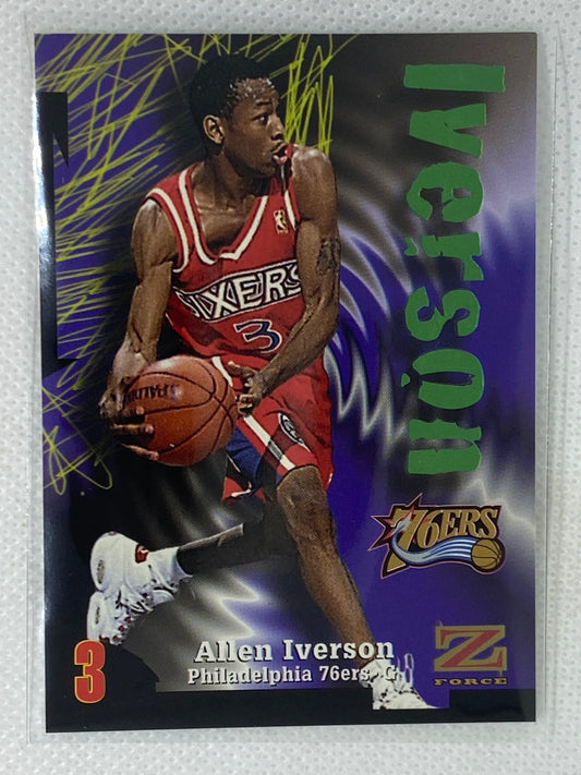 1997-98 SkyBox Z-Force Green Allen Iverson #100 Philadelphia 76ers