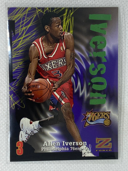 1997-98 SkyBox Z-Force Green Allen Iverson #100 Philadelphia 76ers