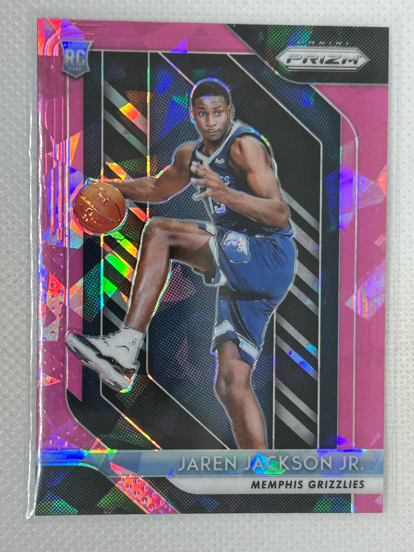 2018-19 Panini Prizm Pink Cracked Ice Jaren Jackson Jr Rookie Memphis Grizzlies #66