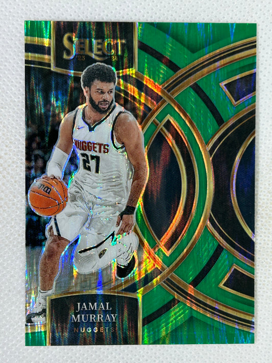 2023-24 Panini Select Green Shock Prizm Premier Level #166 Jamal Murray Crimped Top Error Denver Nuggets