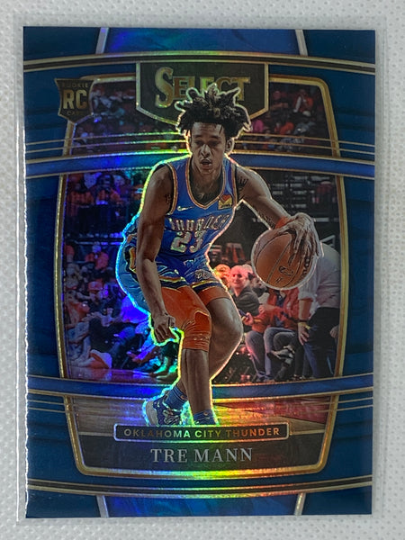 2021-22 Panini Select Concourse Tre Mann Retail Blue Silver Prizm RC #36