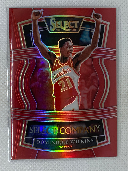 2021-22 Panini Select Dominique Wilkins #1 Select Company Red Prizm Atlanta Hawks