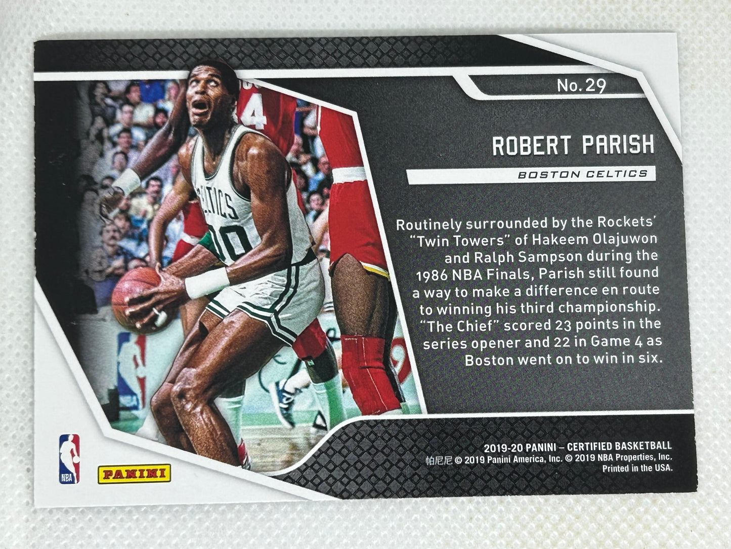 2019-20 Panini Certified Raise The Banner 1985-86 #29 Robert Parish Boston Celtics Signed Card