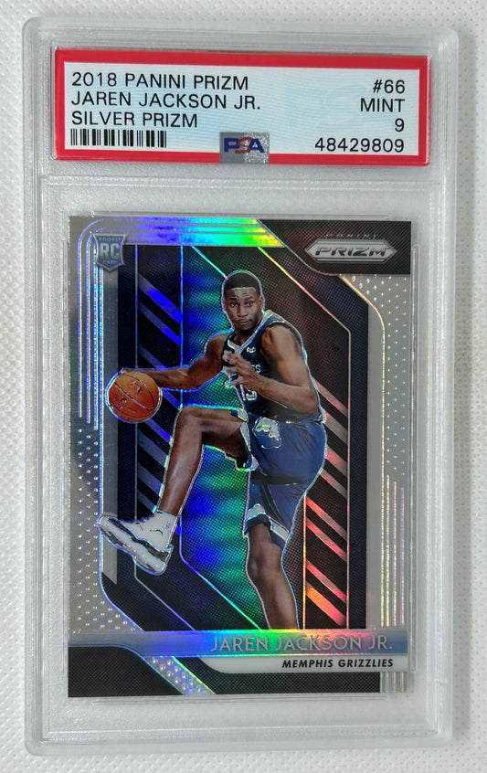 2018-19 Panini Prizm Silver Rookie Prizm # 66 Jaren Jackson Jr PSA 9 Memphis Grizzlies