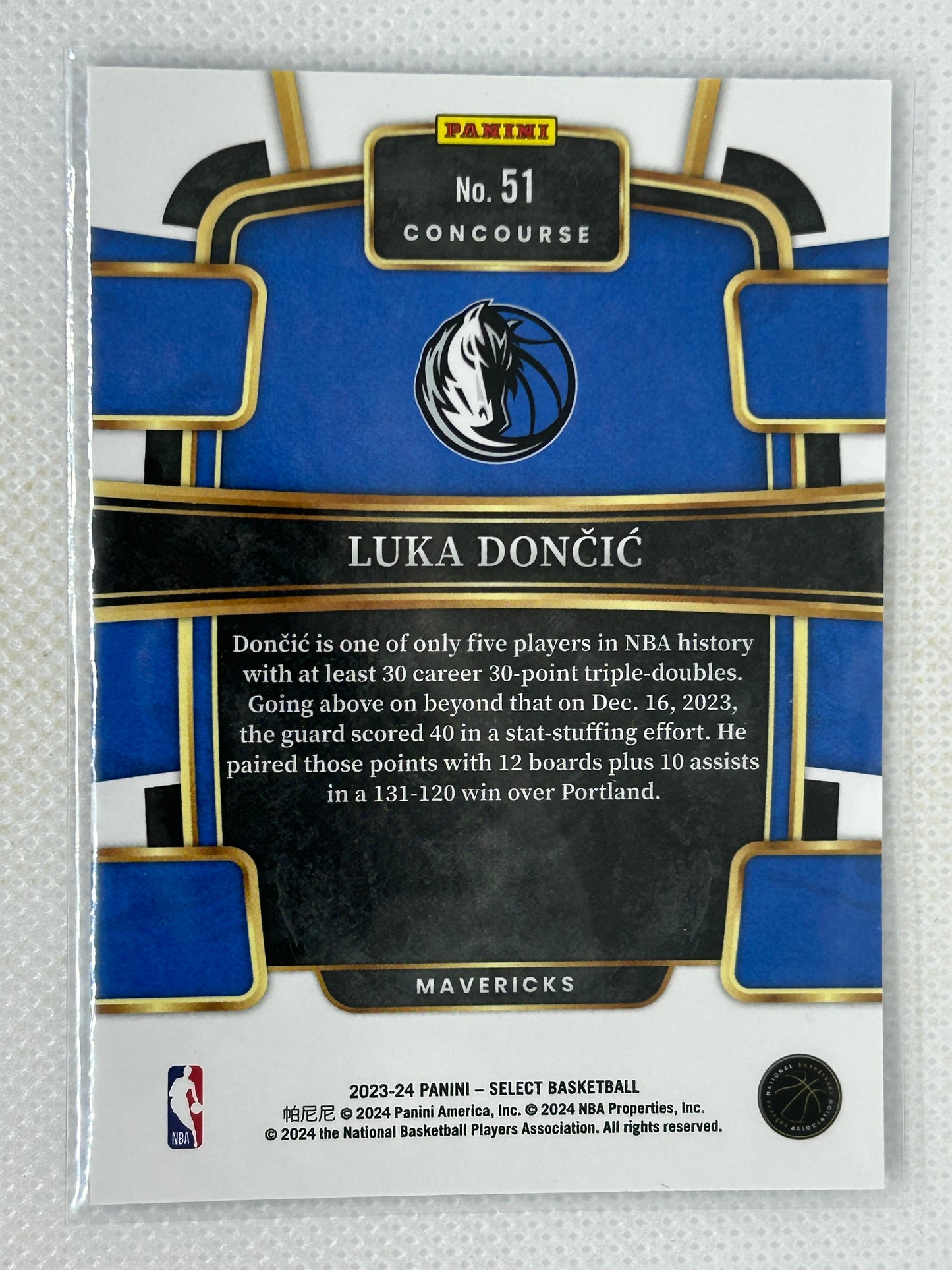 2023-24 Panini Select Luka Doncic #51 Dallas Mavericks