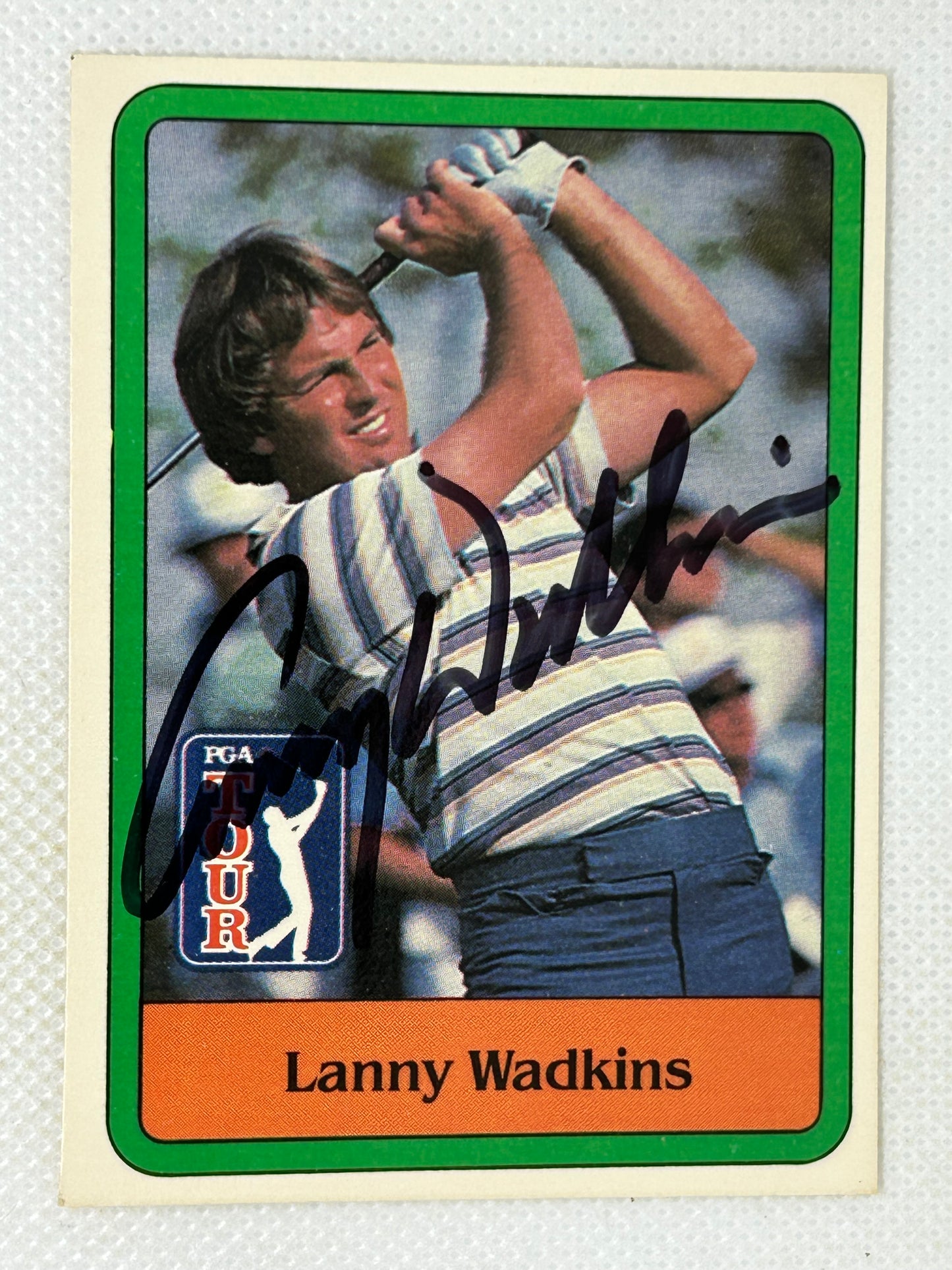 1981 Donruss Golf Lanny Wadkins Rookie Card #58 Signed Card