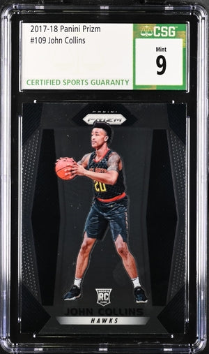 2017-18 Panini Prizm Rookie John Collins #109 Atlanta Hawks CSG Graded 9 Mint