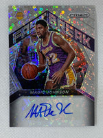 2020-21 Panini Prizm Magic Johnson Fast Break Silver Prizm Autograph #FBA-MJO Los Angeles Lakers