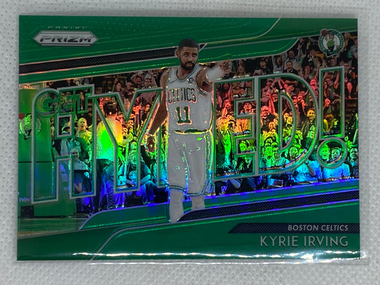 2018-19 Panini Prizm Hyped Green Prizm Insert Kyrie Irving Boston Celtics #10