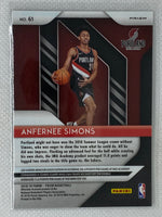 2018-19 Prizm Anfernee Simons Green Prizm Rookie RC #61 Portland Trail Blazers SP