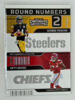 2022 Panini Contenders Round Numbers 2 RN-PM George Pickens Skyy Moore Pittsburgh Steelers Kansas City Chiefs