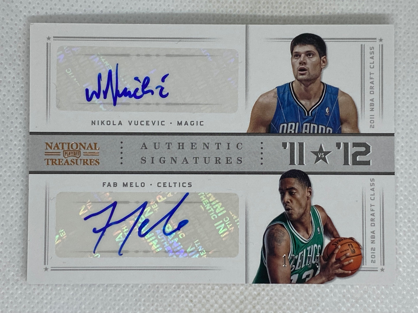 2012-13 National Treasures Nikola Vucevic & Fab Melo Dual Rookie Auto /99