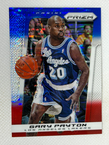 2013-14 Panini Prizm Blue White & Red Pulsar Prizms Gary Payton #63 Los Angeles Lakers