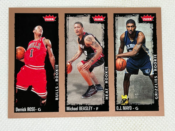 2008-09 Fleer Rookie #236 - Derrick Rose / Michael Beasley / O.J. Mayo