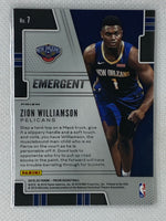 2019-20 Prizm Emergent Silver Rookie Zion Williamson #7 New Orleans Pelicans