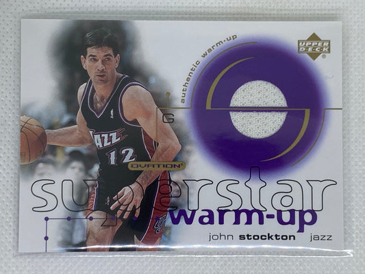 2001-02 Upper Deck Ovation John Stockton #ST Superstar Warm Up HOF Utah Jazz