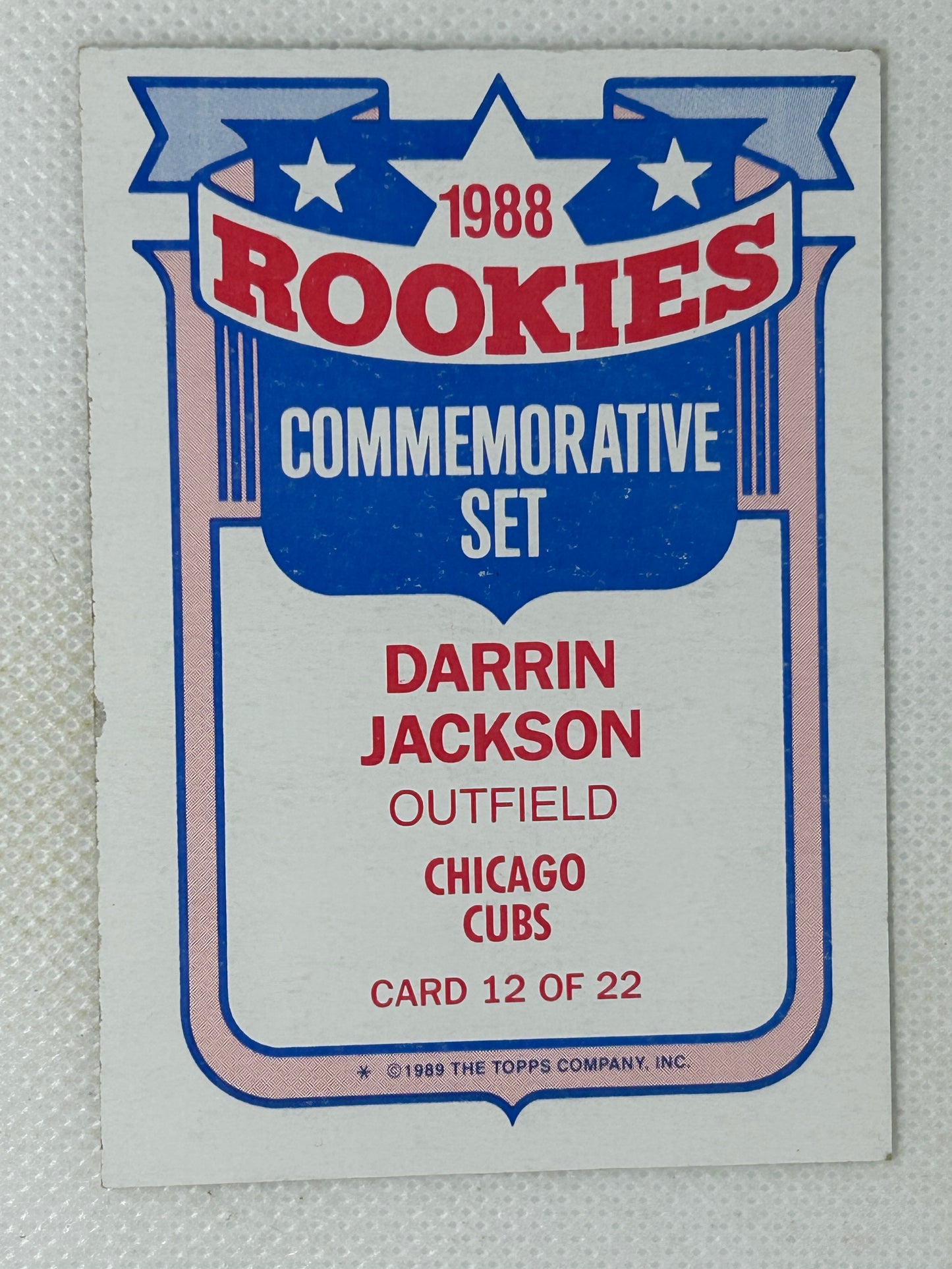 1989 Topps Rookies Commemorative Set #12 Darrin Jackson Signed Card