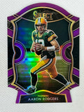 2020 Panini Select Concourse Purple Prizm Die Cut Aaron Rodgers #12 Green Bay Packers