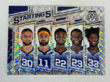 2021-22 Panini Mosaic Starting Five 5 Golden State Warriors Silver Prizm #21 Stephen Curry Klay Thompson Draymond Green Andrew Wiggins James Wiseman