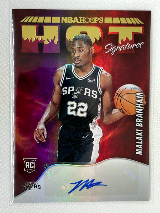 2022-23 Panini Hoops Hot Signatures HSR-MBH Malaki Branham San Antonio Spurs