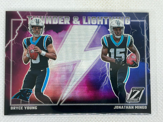 2023 Panini Zenith Rookie Thunder & Lightning #4 Bryce Young Jonathan Mingo Carolina Panthers