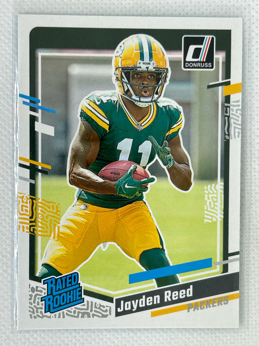 2023 Panini Donruss Rated Rookie Card Jayden Reed #334 Green Bay Packers