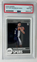 2023-24 Panini Hoops Basketball #298 Victor Wembanyama PSA 10 Tribute Rookie San Antonio Spurs