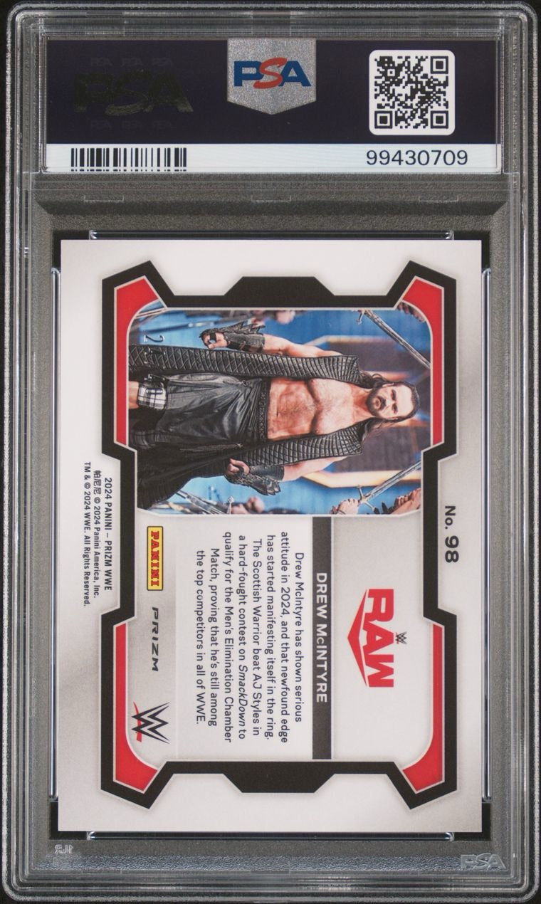 2024 Panini Prizm Silver WWE Wrestlemania /40 Drew Mcintyre PSA 9