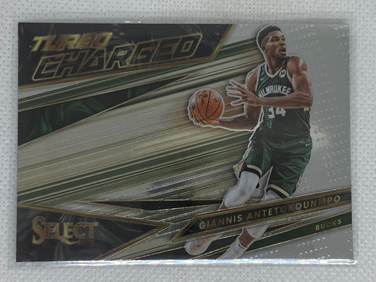 2022-23 Panini Select Giannis Antetokounmpo Turbo Charged #10 Milwaukee Bucks