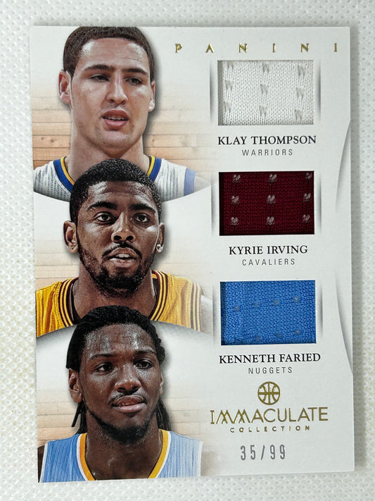 2012-13 Panini Immaculate Rookie Triple Jersey /99 #10 Klay Thompson, Kyrie Irving, Kenneth Faried