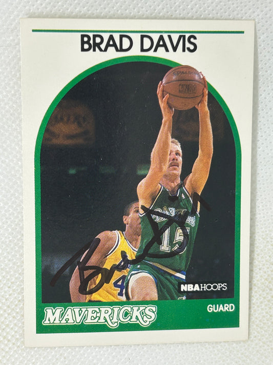 1989-90 Hoops Brad Davis Dallas Mavericks #296 Signed Card