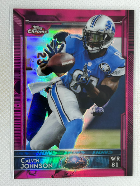 2015 Topps Chrome Pink Holo #5 Calvin Johnson /399 Detroit Lions