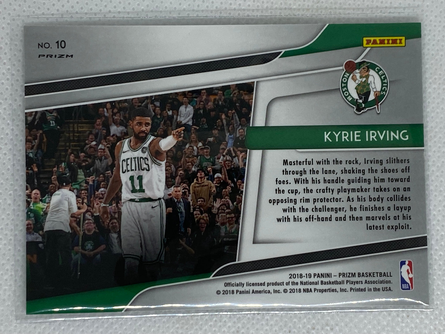 2018-19 Panini Prizm Hyped Green Prizm Insert Kyrie Irving Boston Celtics #10