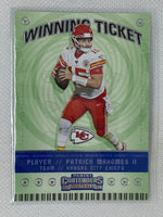 2020 Panini Contenders Football Winning Ticket Patrick Mahomes II #WT1 Kansas City Chiefs